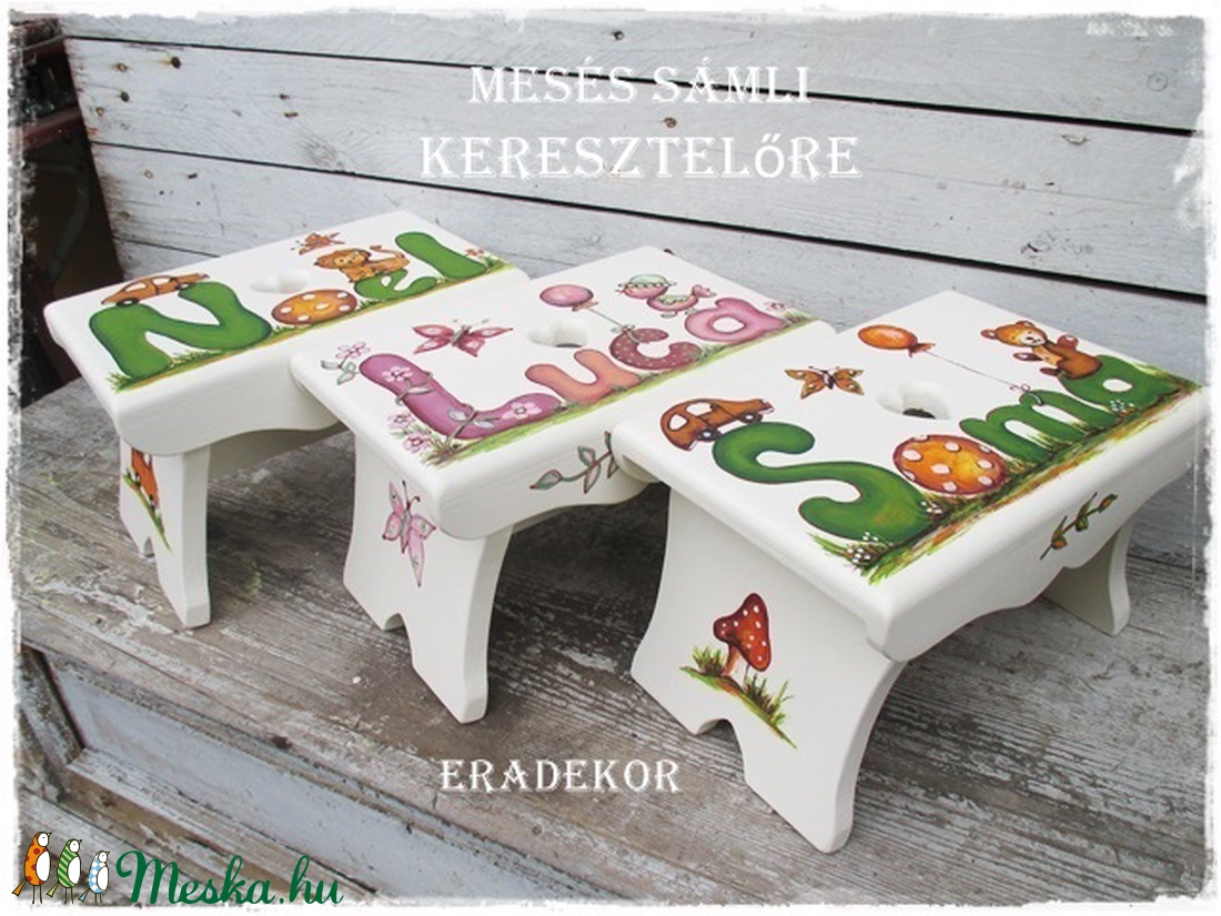 Névre szóló sámlik keresztelőre - - Meska.hu Névre szóló sámlik keresztelőre - - Meska.hu
