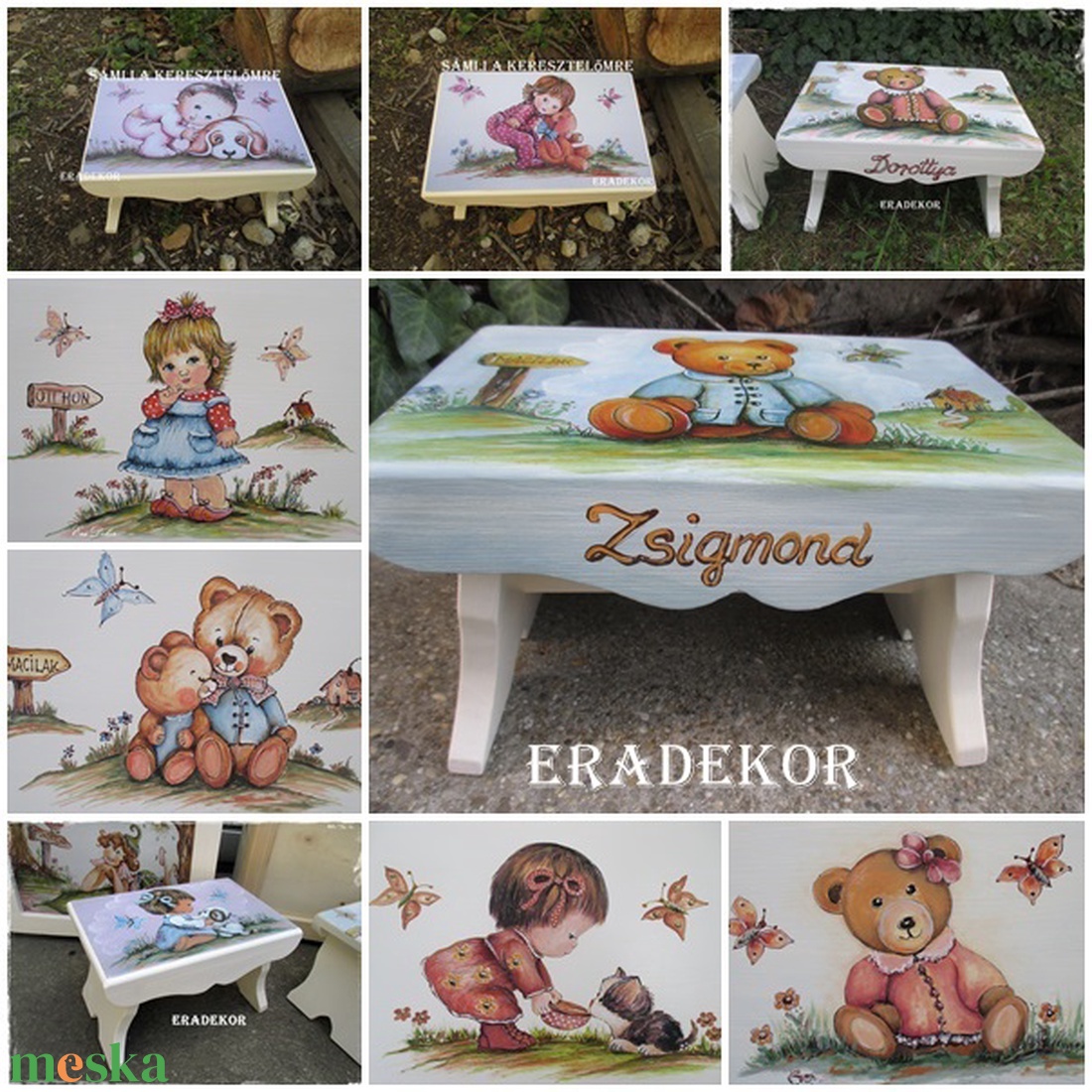 Az olvasó kislány cicával - otthon & lakás - babaszoba, gyerekszoba - gyerek szék, sámli - Meska.hu Az olvasó kislány cicával - otthon & lakás - babaszoba, gyerekszoba - gyerek szék, sámli - Meska.hu