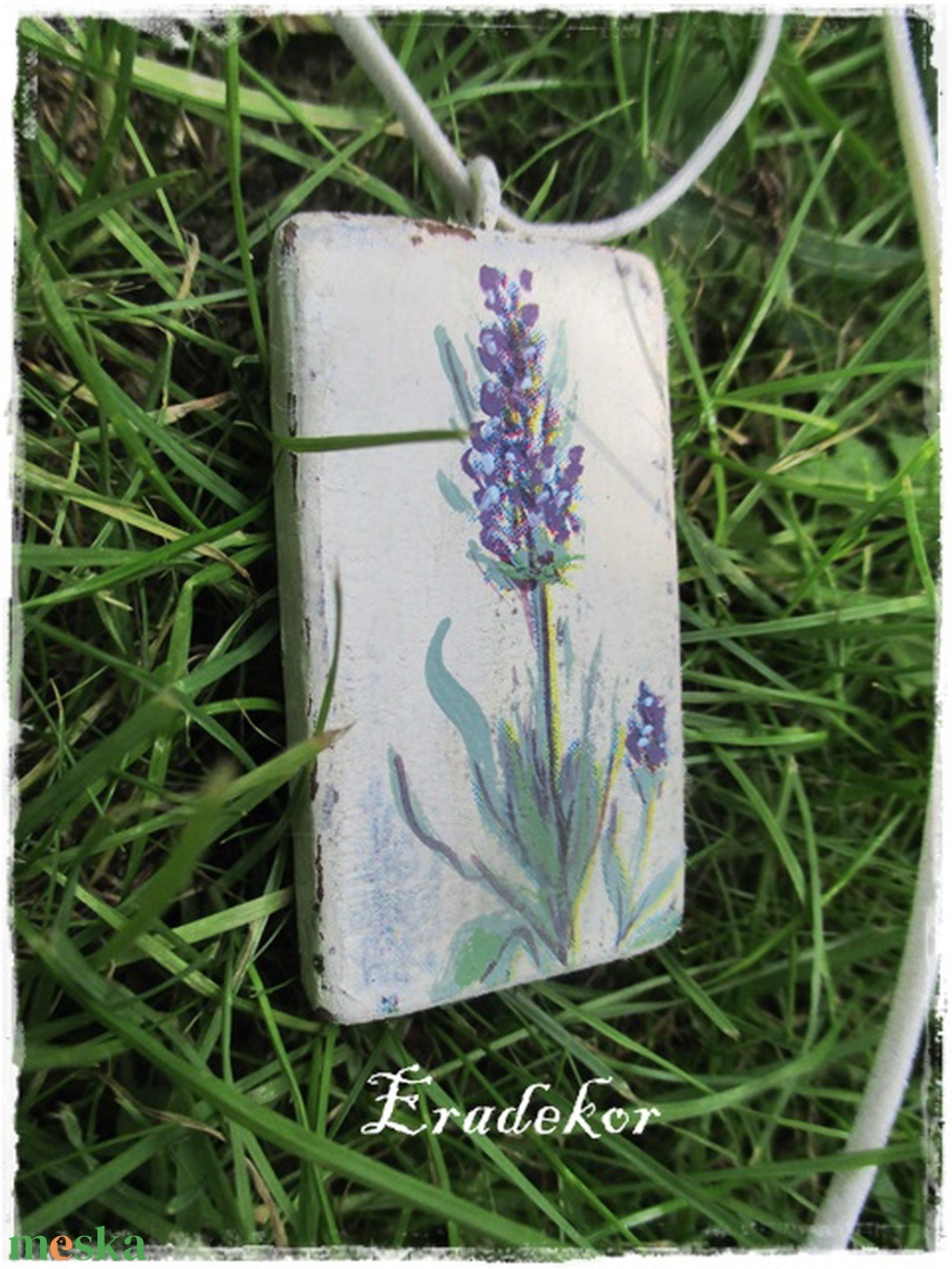 Romantikus levendulás nyaklánc - ékszer - nyaklánc - medál - Meska.hu
