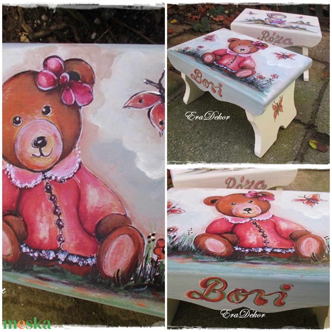 Vidám virágos, mackós mese - otthon & életmód - babaszoba, gyerekszoba - babaszoba, gyerekszoba - Meska.hu