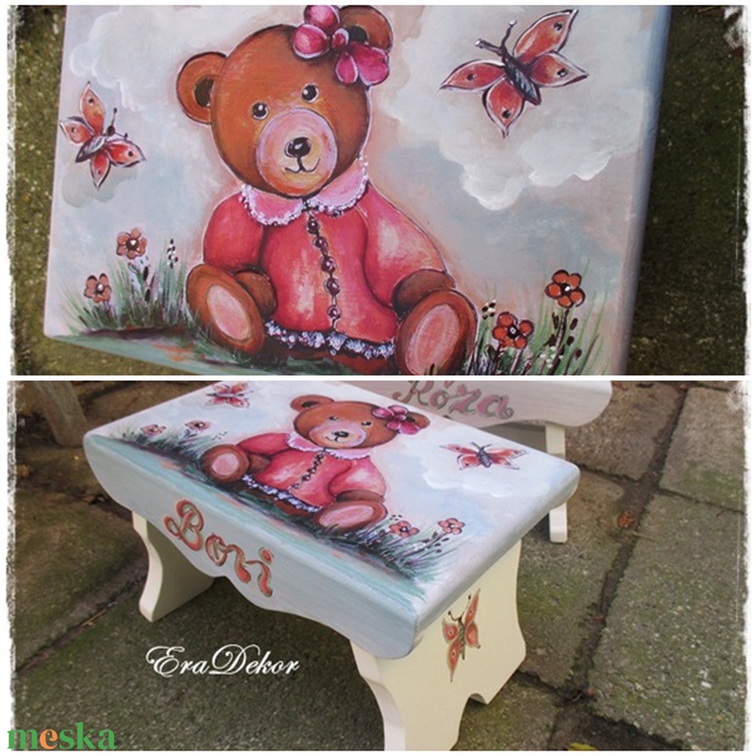 Vidám virágos, mackós mese - otthon & életmód - babaszoba, gyerekszoba - babaszoba, gyerekszoba - Meska.hu