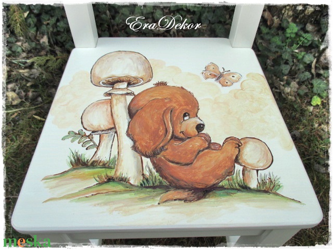 Kutyusos mese a székemen. - otthon & életmód - babaszoba, gyerekszoba - babaszoba, gyerekszoba - Meska.hu