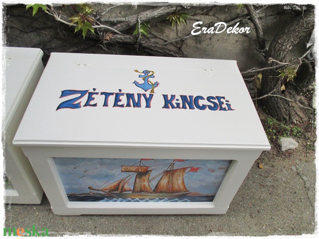 Vitorlás játéktároló láda - játék & sport - babalátogató ajándékcsomag - Meska.hu