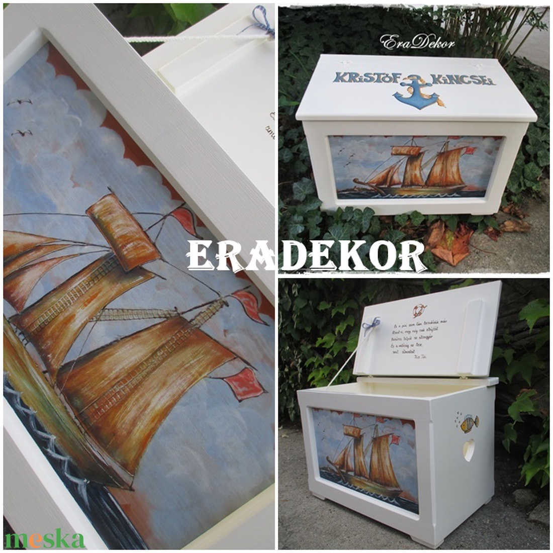 Vitorlás játéktároló láda - játék & sport - babalátogató ajándékcsomag - Meska.hu