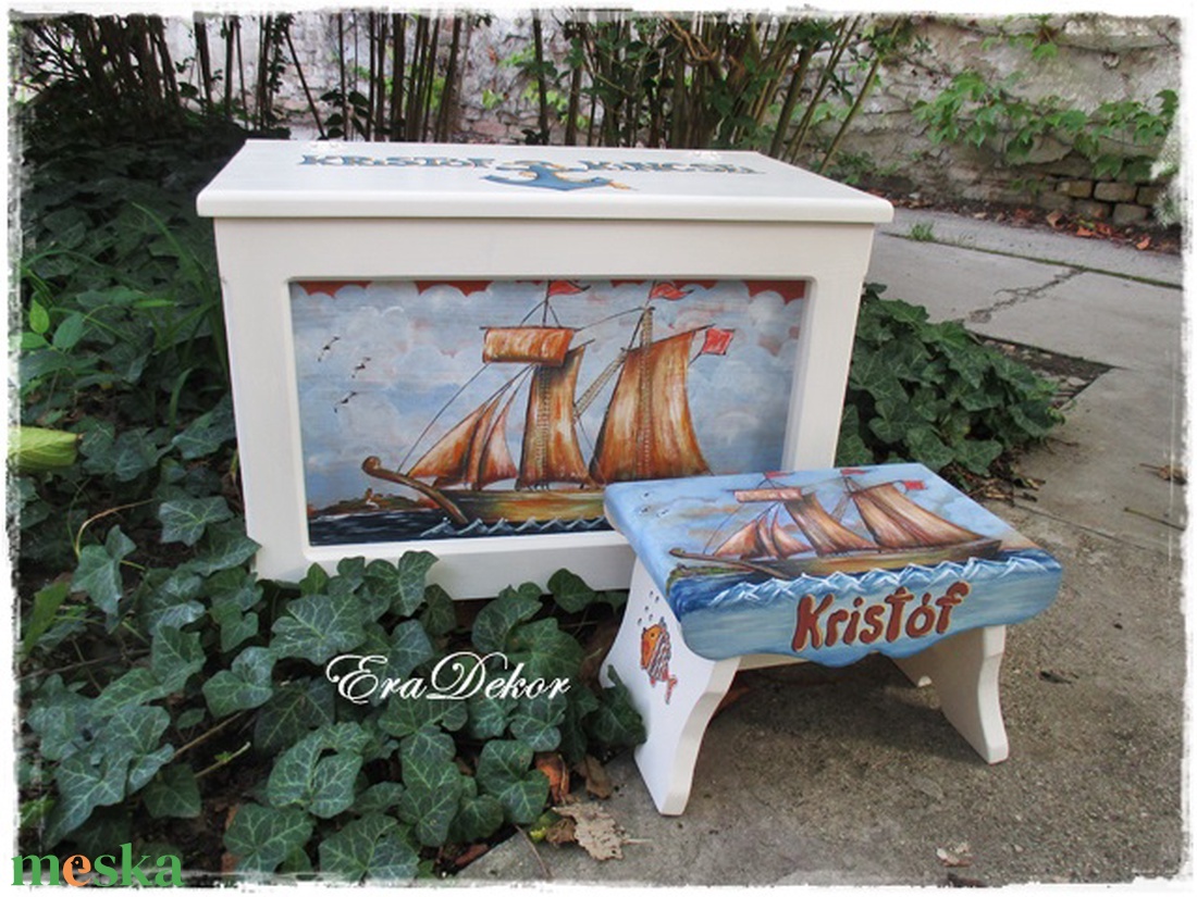 Vitorlás játéktároló láda - játék & sport - babalátogató ajándékcsomag - Meska.hu