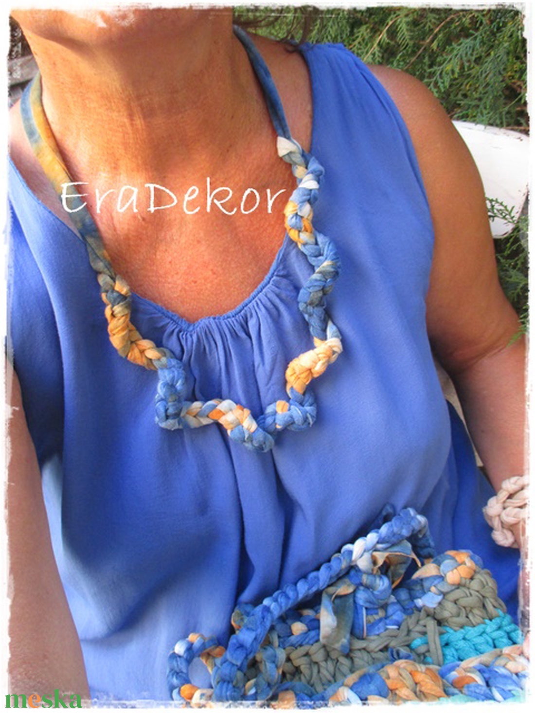 Batikolt, kékes türkiz nyakláncok - ékszer - nyaklánc - medálos nyaklánc - Meska.hu