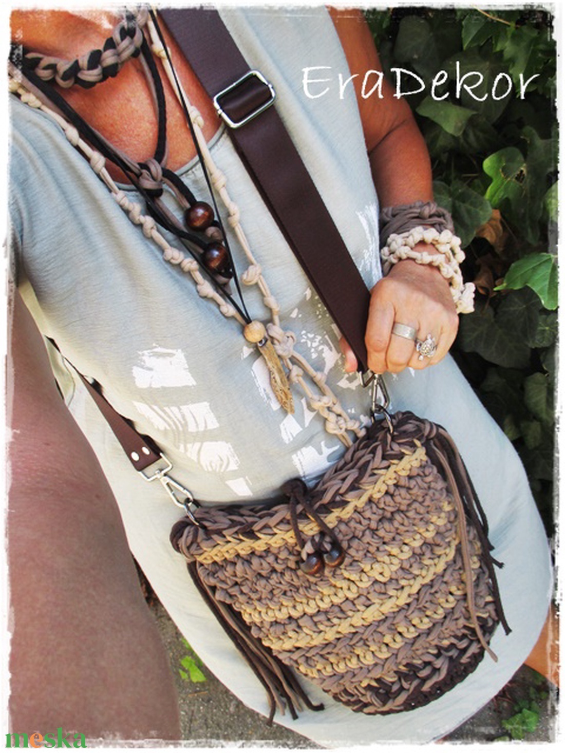 Rusztikus,  bohém táska - táska & tok - kézitáska & válltáska - tarisznya - Meska.hu