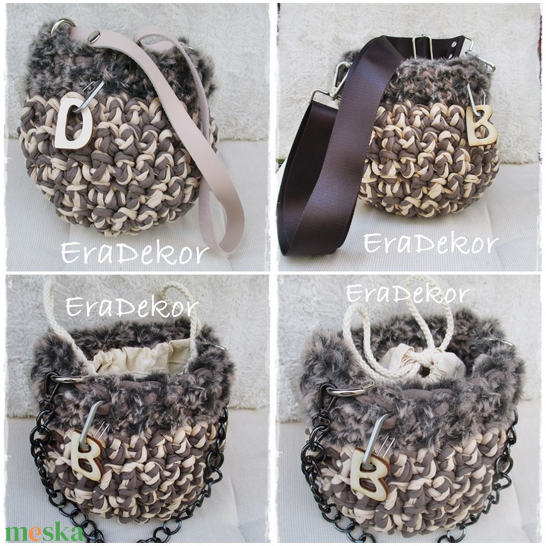 Monogramos puha válltáska - táska & tok - kézitáska & válltáska - válltáska - Meska.hu