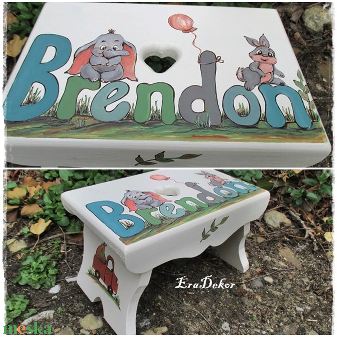 Névre szóló ajándék  keresztelőre , babalátogatásra kisfiúnak - otthon & életmód - babaszoba, gyerekszoba - gyerek szék, sámli - Meska.hu