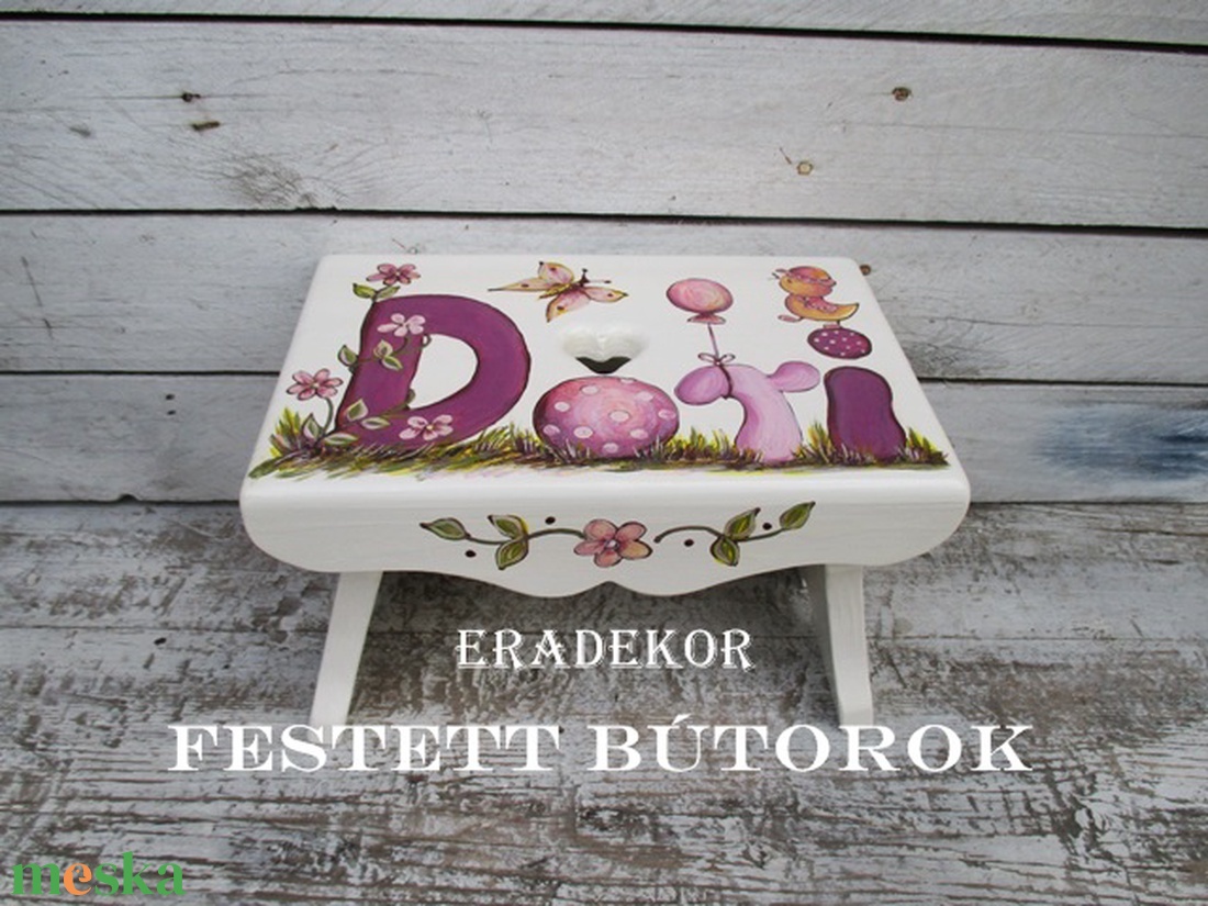Virágos mese ajándék kislánynak keresztelőre - otthon & lakás - babaszoba, gyerekszoba - gyerek szék, sámli - Meska.hu