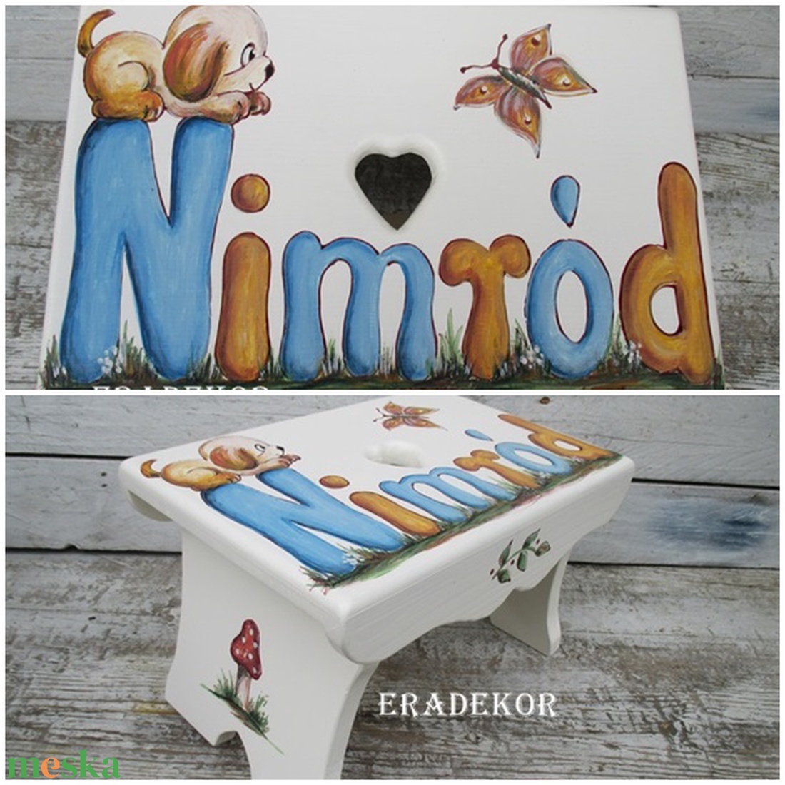 Labdás, autós mesék, névre szóló sámlik kisfiúknak babalátogatásra - otthon & életmód - babaszoba, gyerekszoba - gyerek szék, sámli - Meska.hu