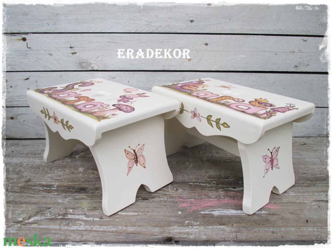 A repülő nyuszi meséje, névre szóló sámlik  keresztelőre - otthon & életmód - babaszoba, gyerekszoba - gyerek szék, sámli - Meska.hu