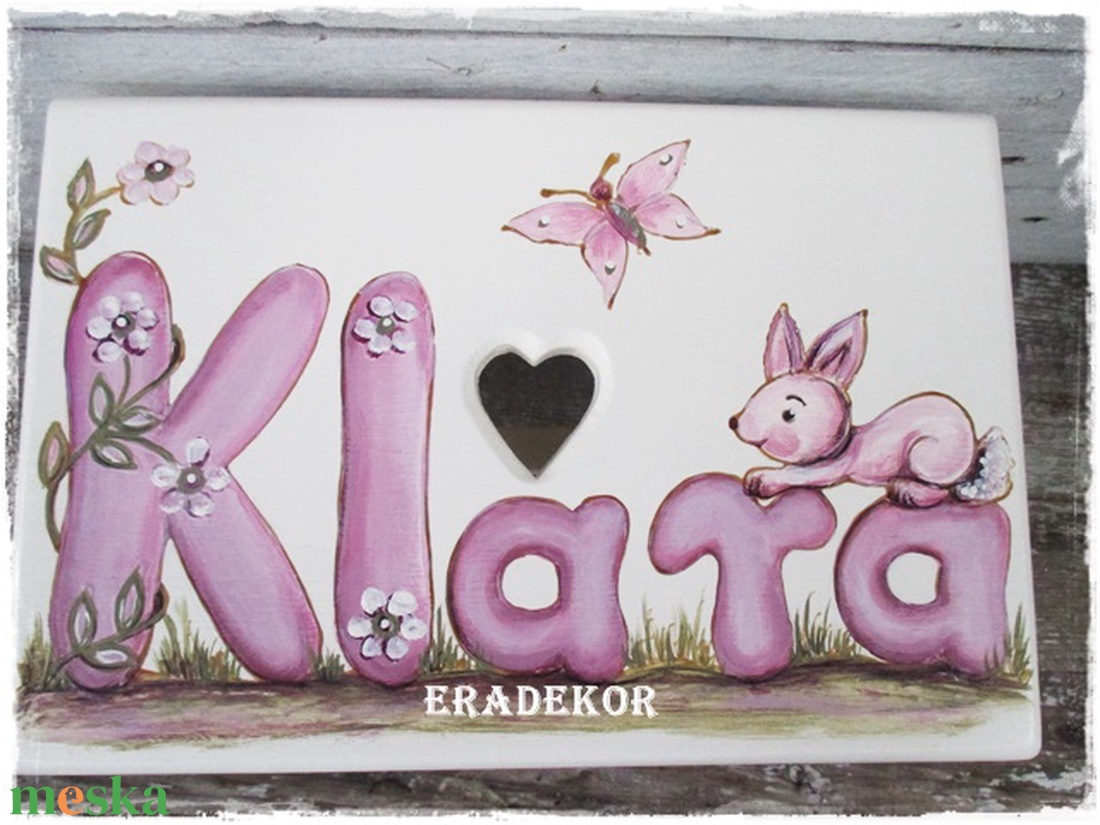 Lila nyuszis mese, ajándék keresztelőre - otthon & életmód - babaszoba, gyerekszoba - gyerek szék, sámli - Meska.hu