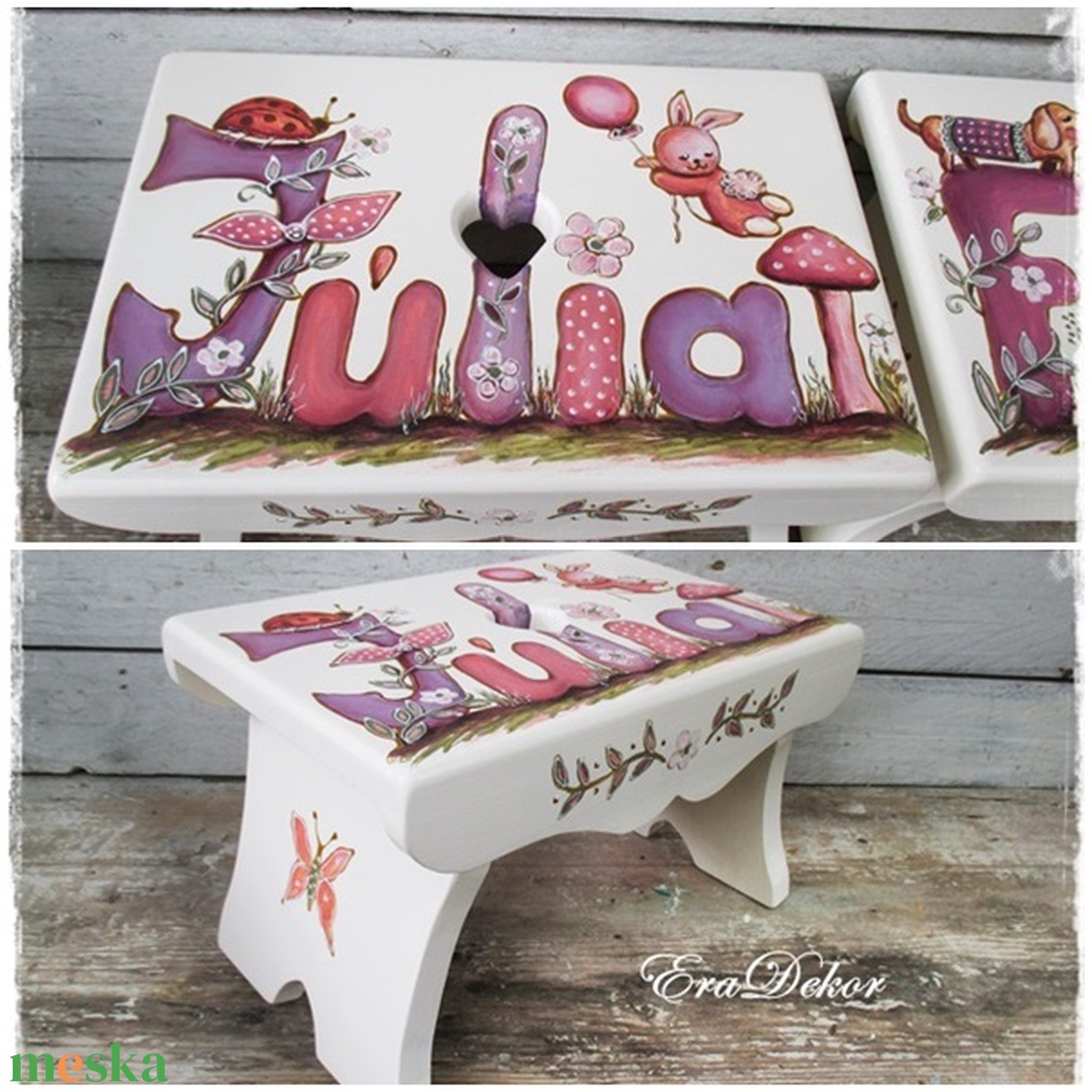 Nyuszis sámli,  kislányoknak  - játék & sport - keresztelőajándékok - Meska.hu