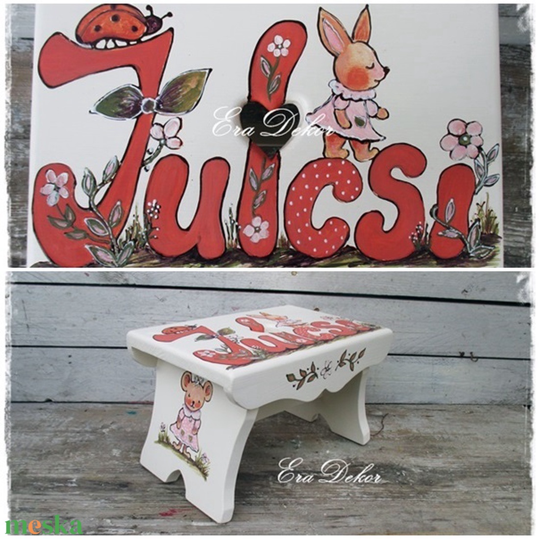 Nyuszis sámli,  kislányoknak  - játék & sport - keresztelőajándékok - Meska.hu