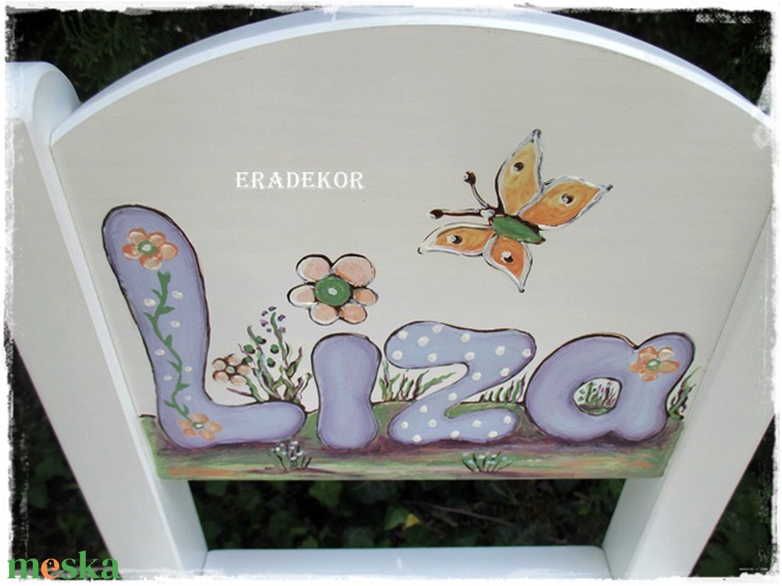 Névvel festett székek kislányoknak - otthon & lakás - babaszoba, gyerekszoba - gyerek szék, sámli - Meska.hu