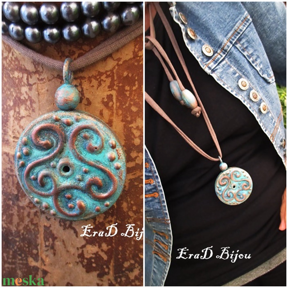 Rusztikus türkiz mánia nyaklánc - ékszer - nyaklánc - medálos nyaklánc - Meska.hu