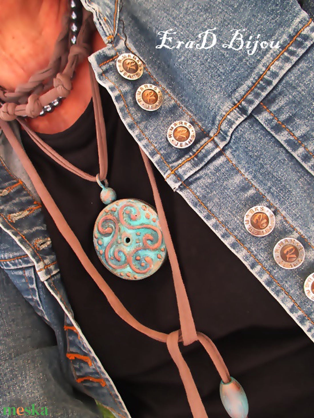 Rusztikus türkiz mánia nyaklánc - ékszer - nyaklánc - medálos nyaklánc - Meska.hu