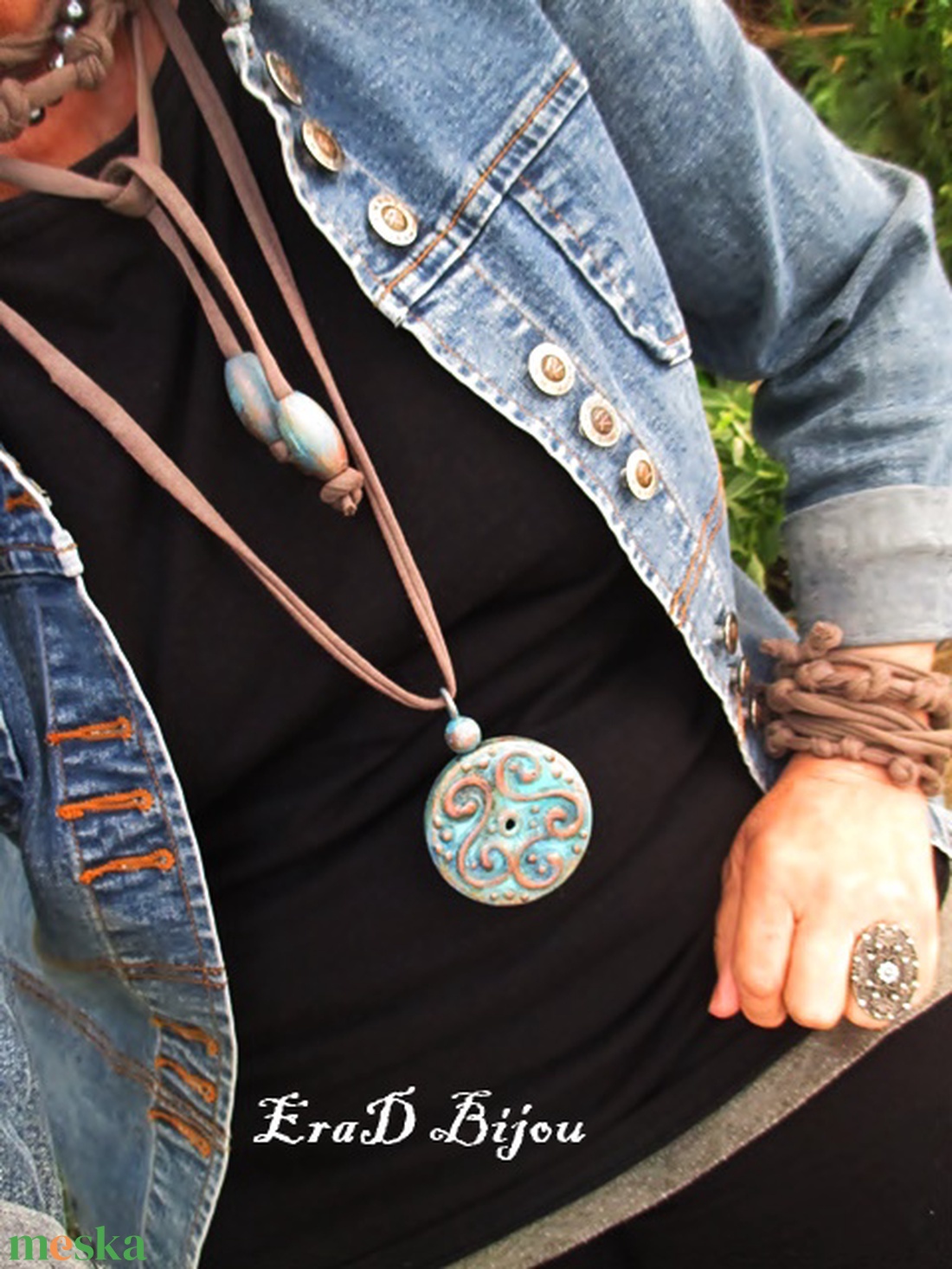 Rusztikus türkiz mánia nyaklánc - ékszer - nyaklánc - medálos nyaklánc - Meska.hu