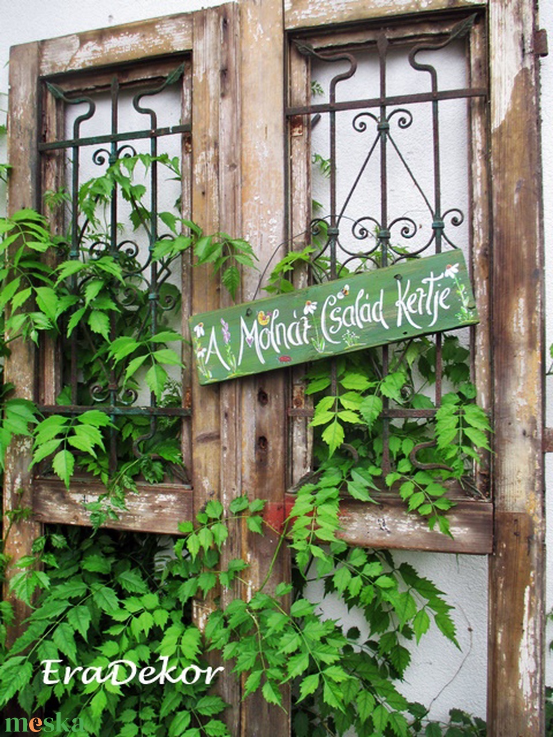 Virágos, kerti felirat, fatábla - otthon & életmód - ház & kert - isten hozott tábla - Meska.hu