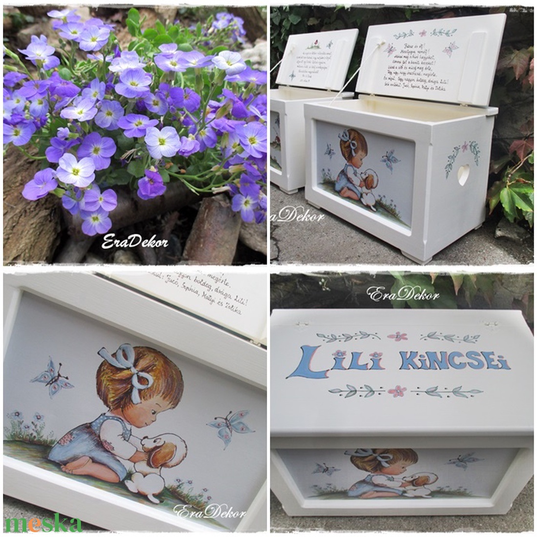 Az én kutyusom, játéktároló kincsesláda kislányoknak - játék & sport - babalátogató ajándékcsomag - Meska.hu