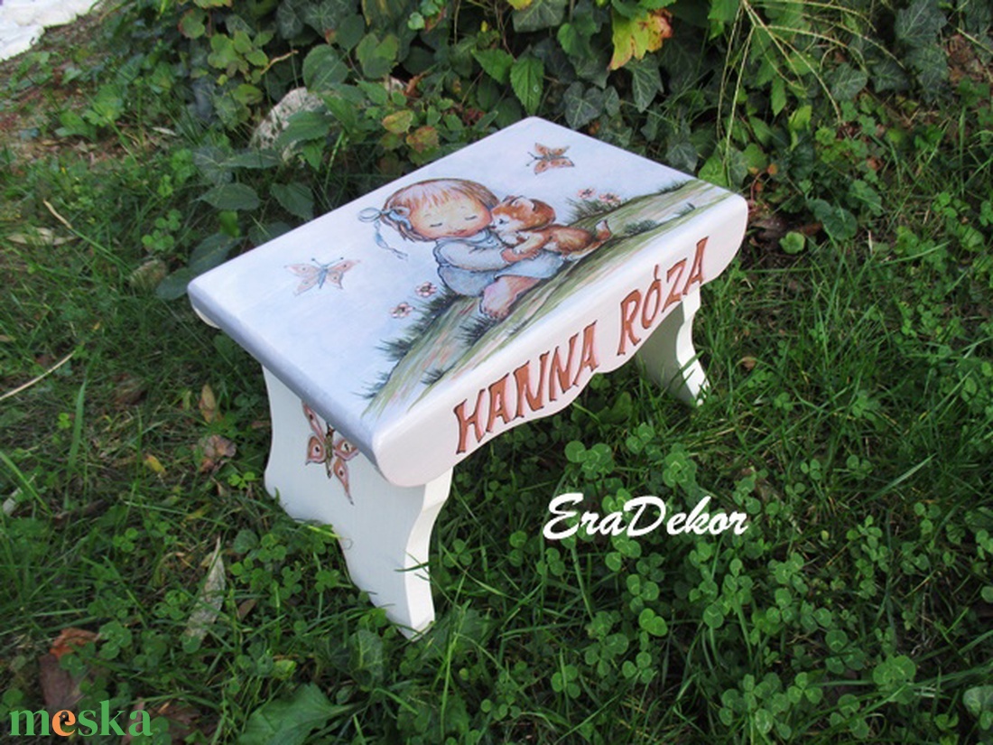 Szeretem a cicámat,  sámli a neveddel kislányoknak - játék & sport - babalátogató ajándékcsomag - Meska.hu