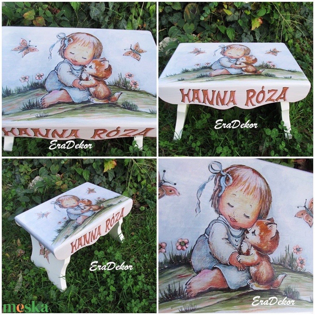 Szeretem a cicámat,  sámli a neveddel kislányoknak - játék & sport - babalátogató ajándékcsomag - Meska.hu