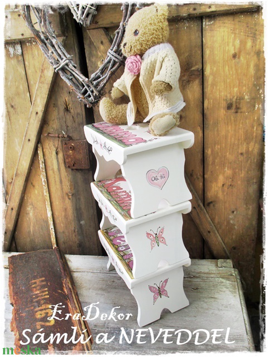 Én és a macim, mesés sámli kislányoknak - játék & sport - plüssállat & játékfigura - maci - Meska.hu