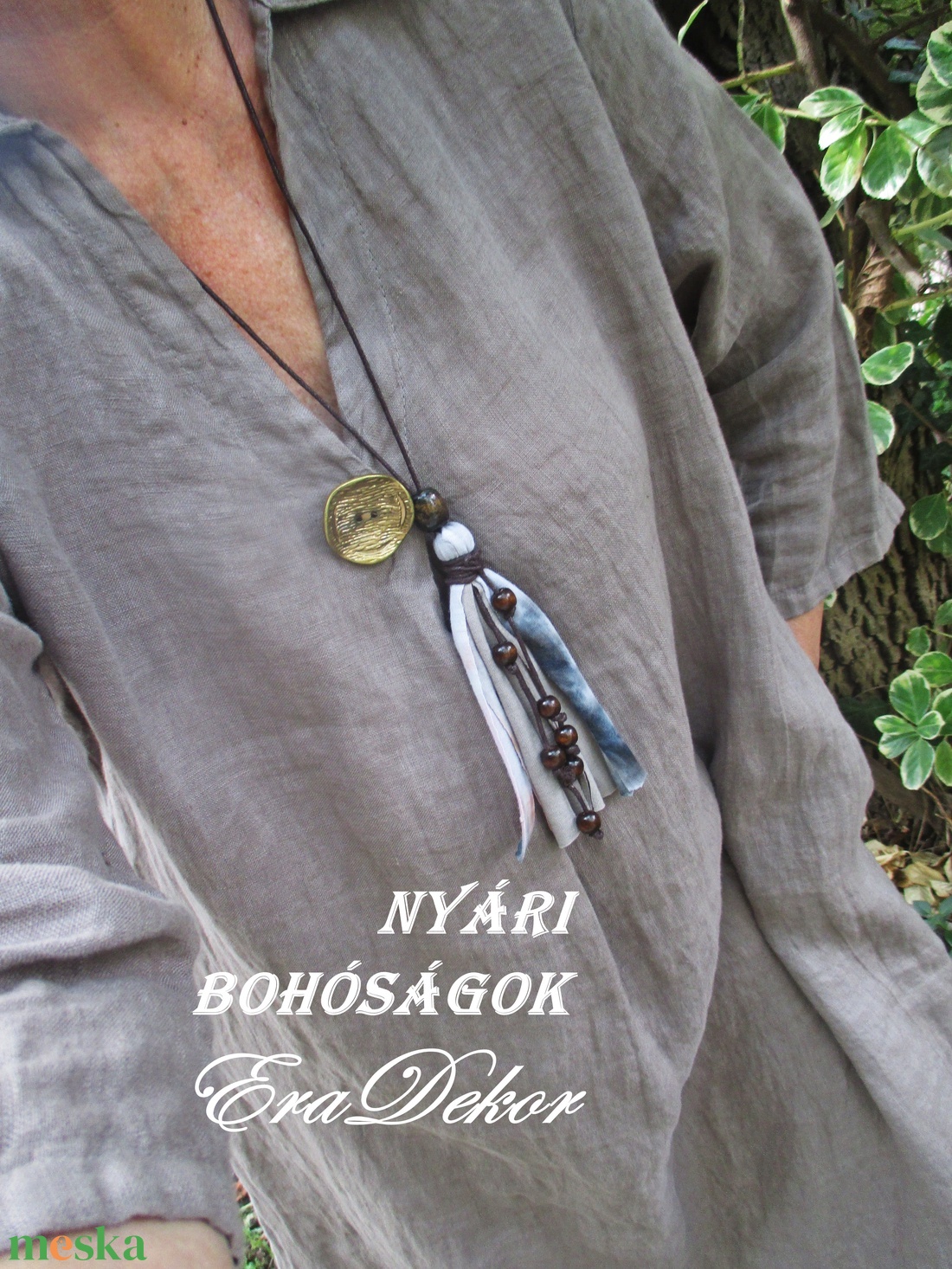 Nyári bohém nyaklánc - ékszer - nyaklánc - medálos nyaklánc - Meska.hu