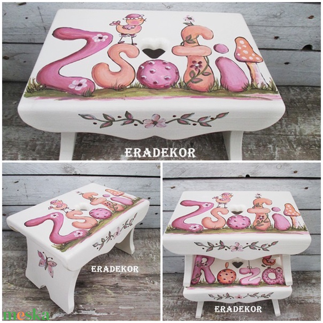 Első sámlim a nevemmel kislányoknak - játék & sport - babalátogató ajándékcsomag - Meska.hu  Első sámlim a nevemmel kislányoknak - játék & sport - babalátogató ajándékcsomag - Meska.hu