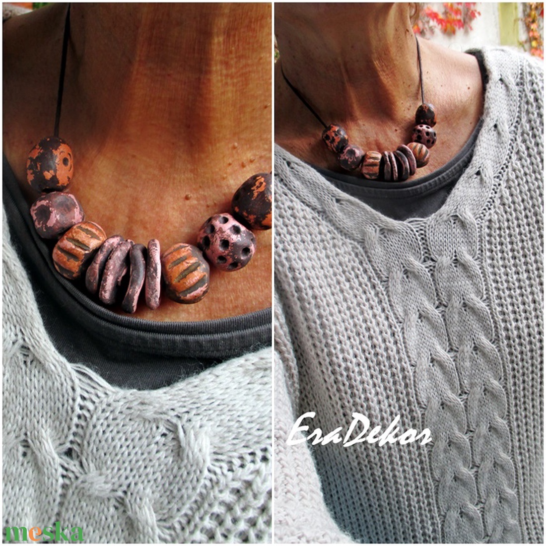 Barna és rusztikus - ékszer - nyaklánc - hosszú nyaklánc - Meska.hu