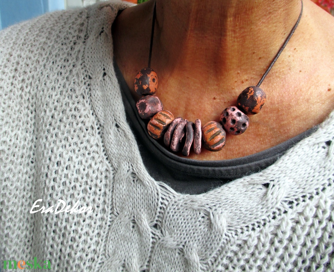 Barna és rusztikus - ékszer - nyaklánc - hosszú nyaklánc - Meska.hu