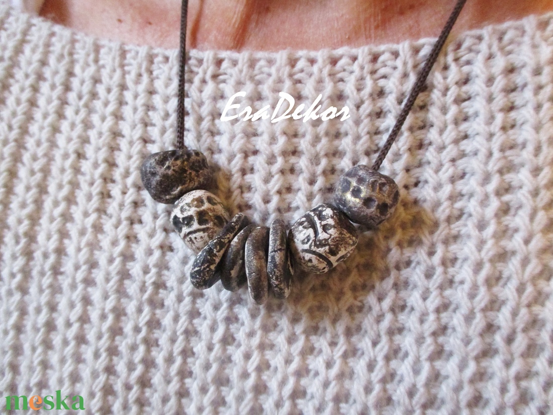 Rusztikus bohém fantázia fekete - ékszer - nyaklánc - medálos nyaklánc - Meska.hu