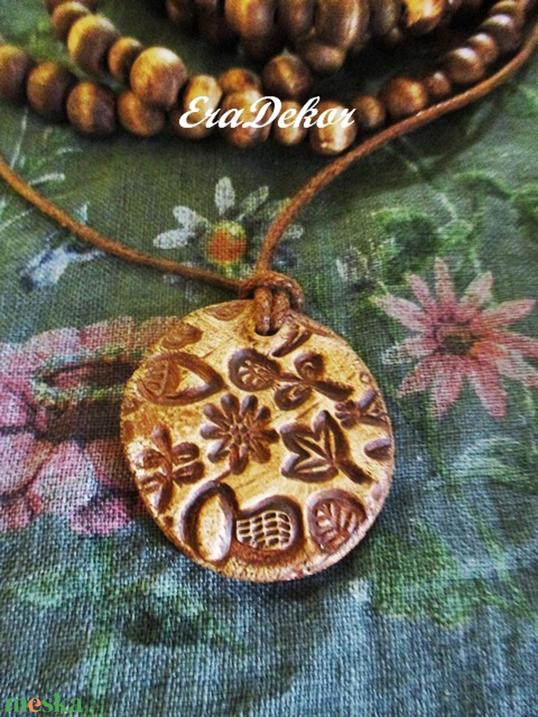 2 oldalas Virág nyaklánc kék - ékszer - nyaklánc - medálos nyaklánc - Meska.hu