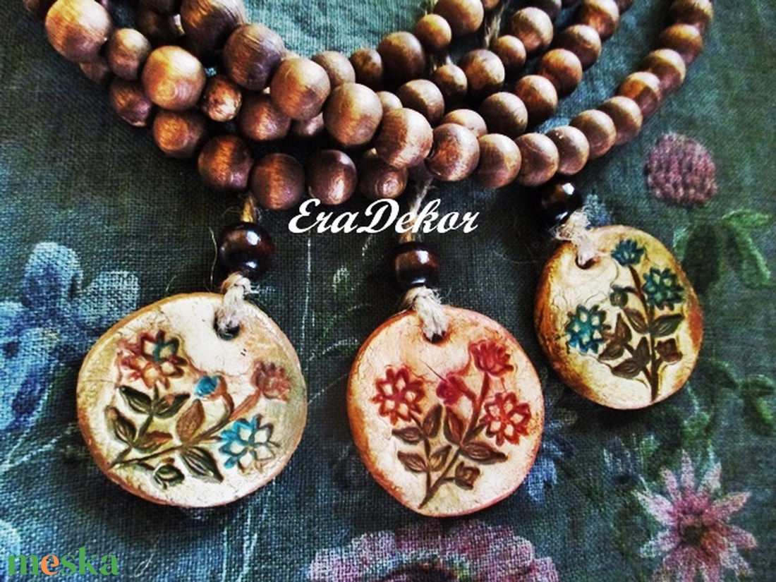 2 oldalas Virág nyaklánc - ékszer - nyaklánc - medálos nyaklánc - Meska.hu