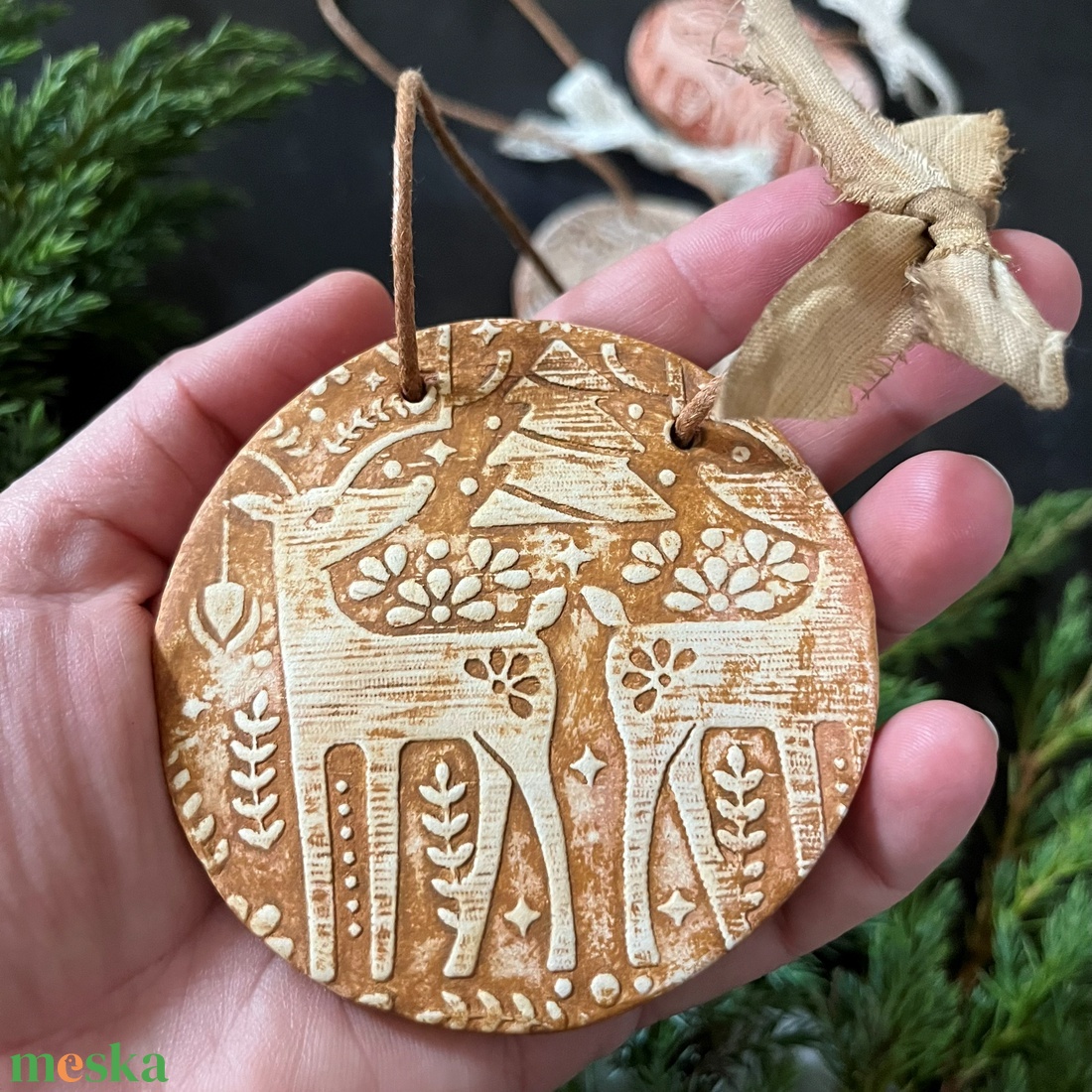 Rusztikus karácsonyfadíszek 3db - karácsony - karácsonyi lakásdekoráció - karácsonyfadíszek - Meska.hu