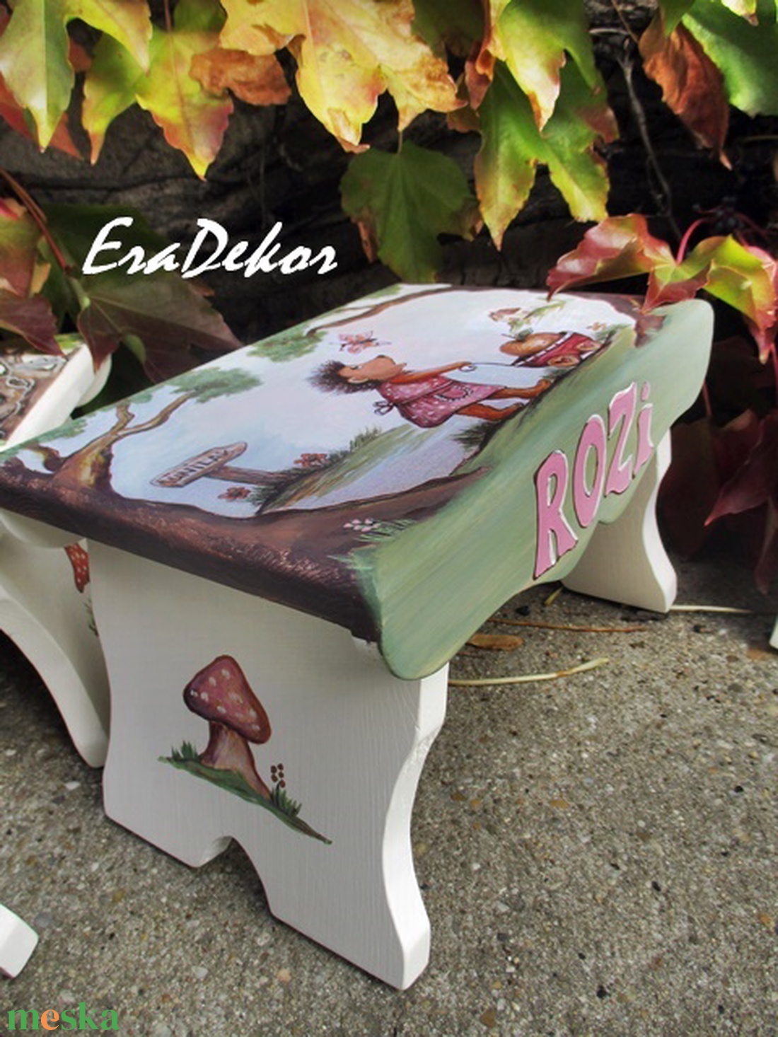 Lányos sünis sámli a neveddel - játék & sport - keresztelőajándékok - Meska.hu