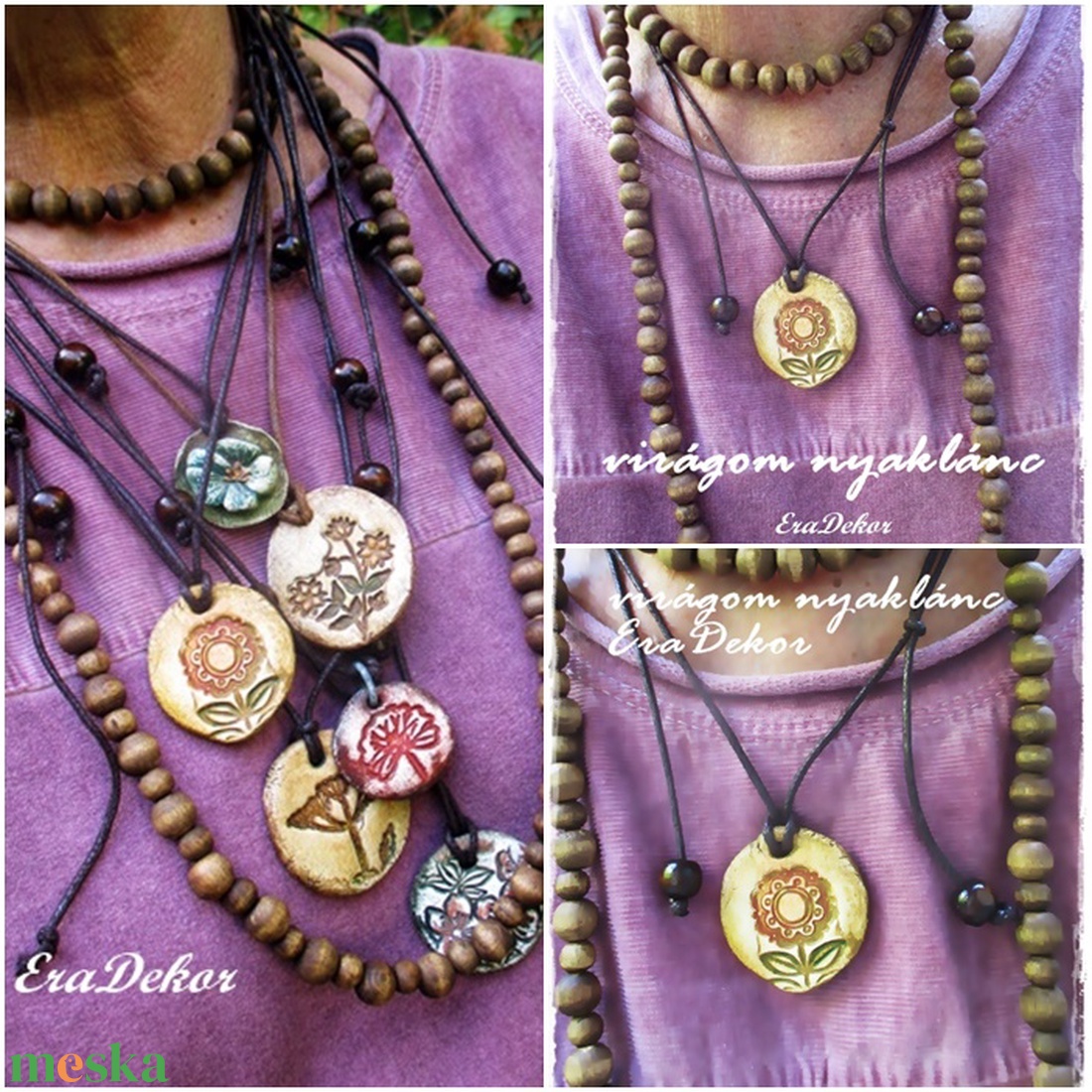 Napvirág nyaklánc  - ékszer - nyaklánc - medálos nyaklánc - Meska.hu
