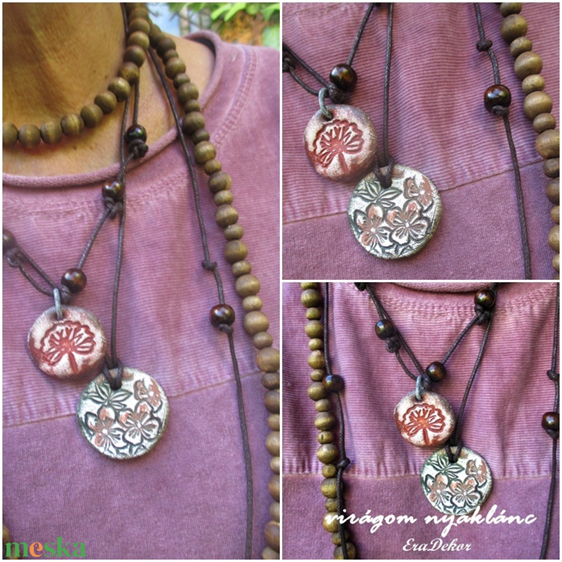 2db virágom nyaklánc  - ékszer - nyaklánc - medálos nyaklánc - Meska.hu
