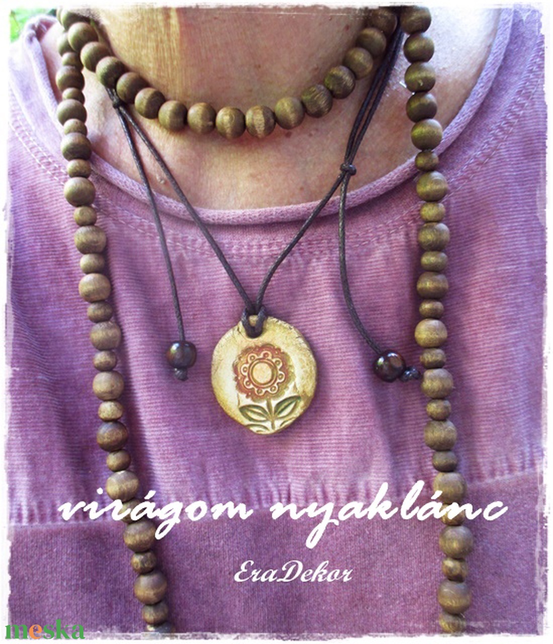Napvirág nyaklánc  - ékszer - nyaklánc - medálos nyaklánc - Meska.hu