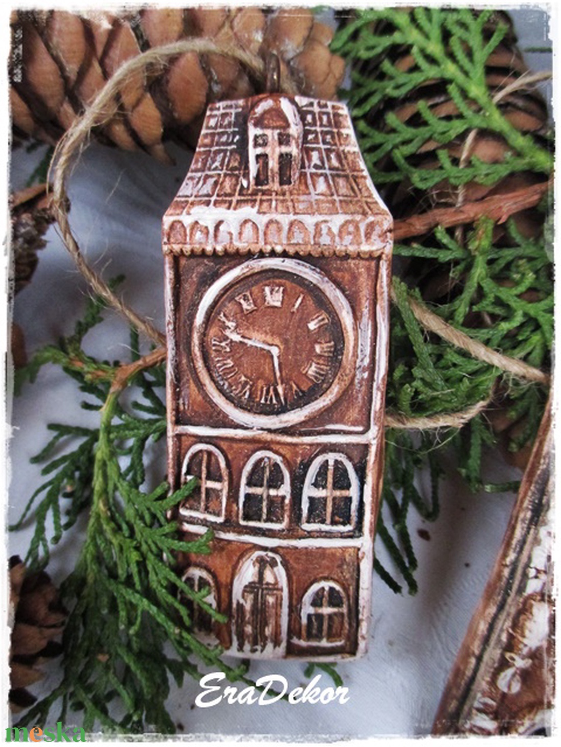 Vintage  karácsonyi házak 1db karácsonyfadísz - karácsony - karácsonyi lakásdekoráció - karácsonyfadíszek - Meska.hu