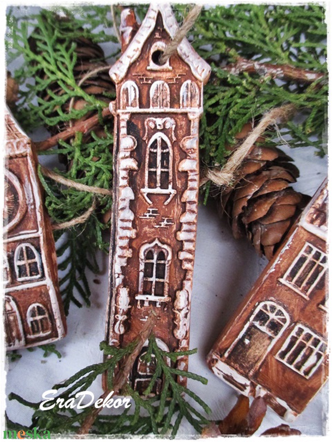 Vintage  karácsonyi torony 1db karácsonyfadísz - karácsony - karácsonyi lakásdekoráció - karácsonyfadíszek - Meska.hu