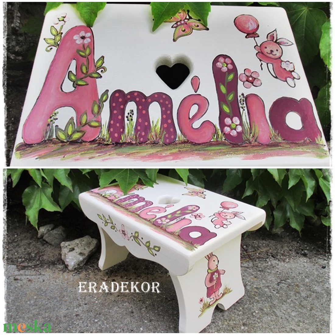 Névre szóló sámli kislányoknak keresztelőre - játék & sport - babalátogató ajándékcsomag - Meska.hu