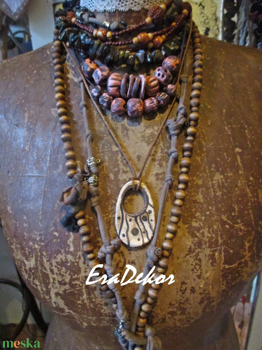 Egyedi rusztikus nyaklánc - ékszer - nyaklánc - medálos nyaklánc - Meska.hu