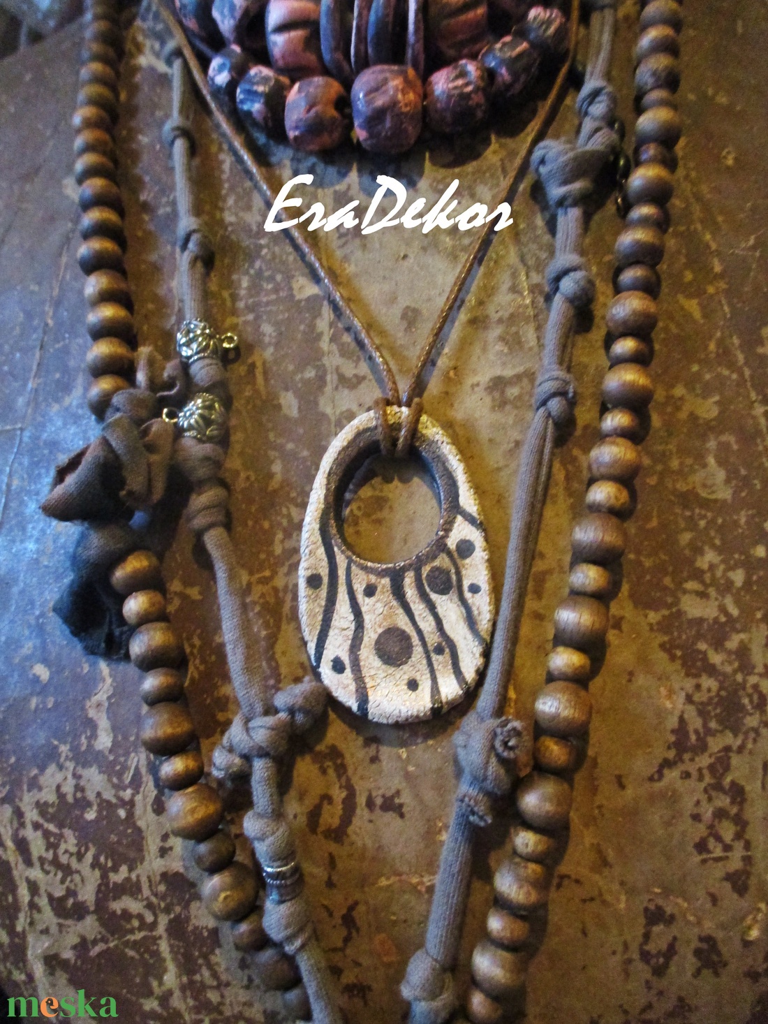Egyedi rusztikus nyaklánc - ékszer - nyaklánc - medálos nyaklánc - Meska.hu