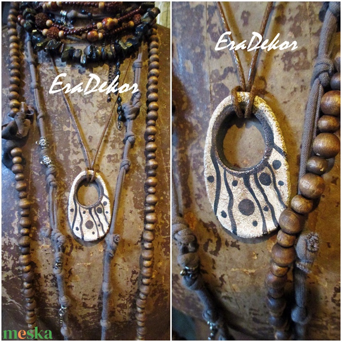 Egyedi rusztikus nyaklánc - ékszer - nyaklánc - medálos nyaklánc - Meska.hu