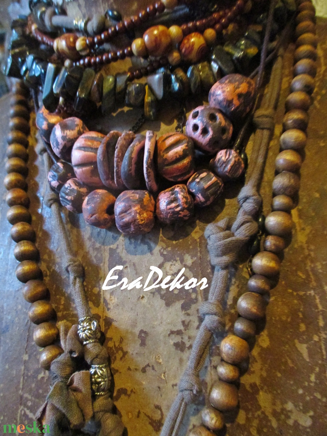 Rusztikus barna árnyalatok 2db - ékszer - nyaklánc - hosszú nyaklánc - Meska.hu