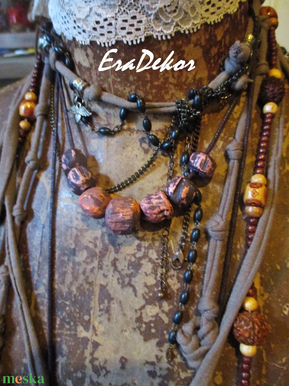 Rusztikus barna árnyalatok 2db - ékszer - nyaklánc - hosszú nyaklánc - Meska.hu