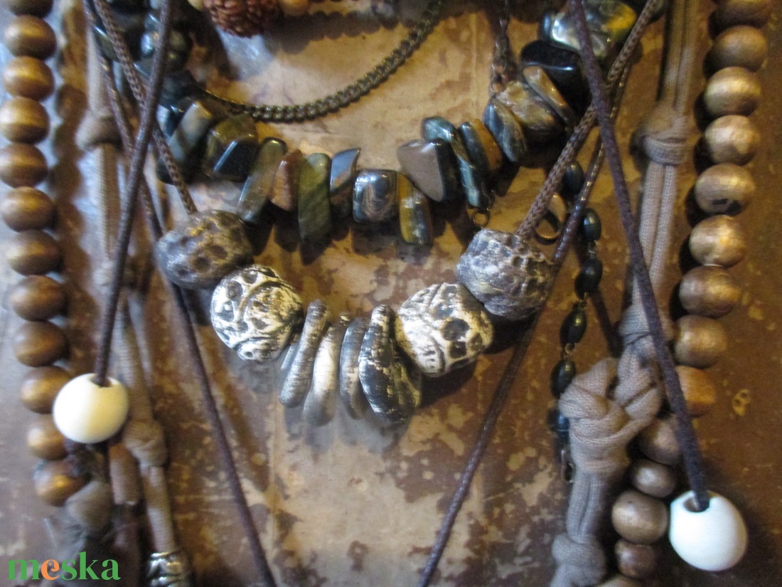 Rusztikus szürke és fekete árnyalatok  - ékszer - nyaklánc - hosszú nyaklánc - Meska.hu