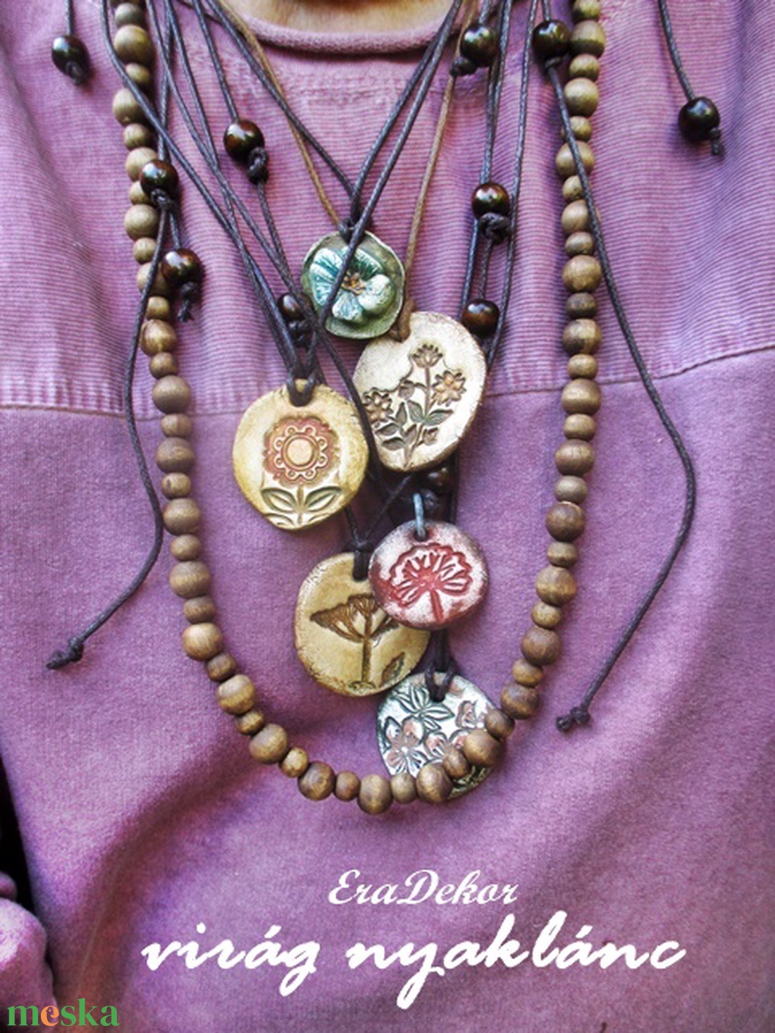 Virágnyaklánc - ékszer - nyaklánc - medálos nyaklánc - Meska.hu